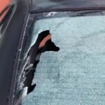 smashed rear windscreen